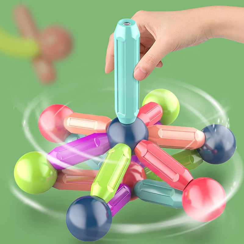 Blocos de Brinquedo Magnéticos - Bolas Magnéticas Educacionais - Salanas