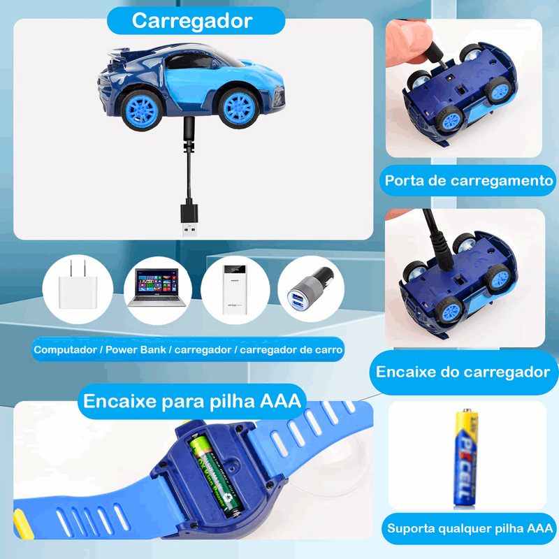 2 Em 1 Relógio carrinho controle remoto - Salanas