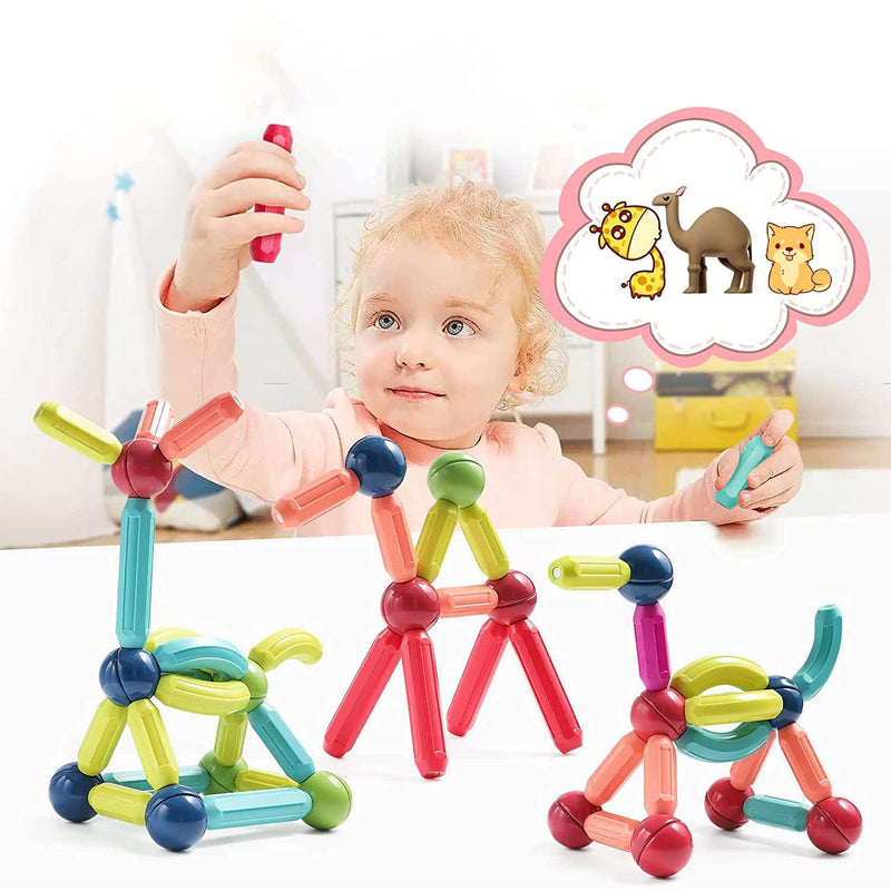 Blocos de Brinquedo Magnéticos - Bolas Magnéticas Educacionais