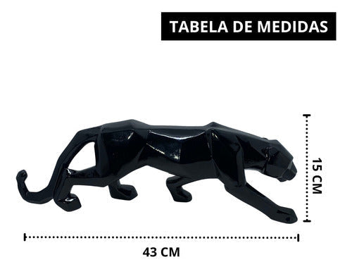 Pantera Negra Estatua Decoraçao Leopardo Escultura Premium - Salanas® - Salanas