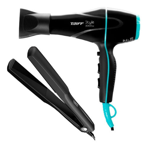 Secador De Cabelo Taiff 2000w + Prancha Taiff Ceramic Bivolt - Salanas® - Salanas