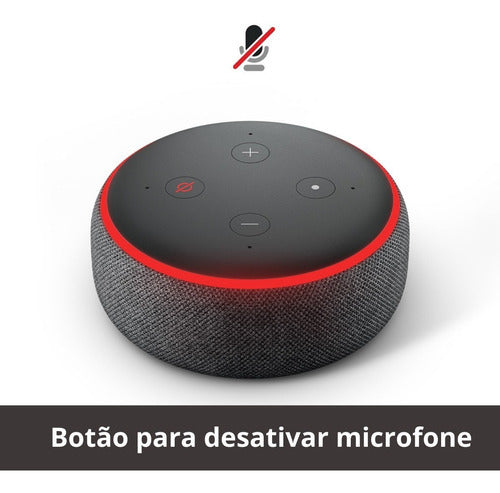 Amazon Echo Dot 3rd Gen com assistente virtual Alexa carvão 110V/240V - Salanas® - Salanas