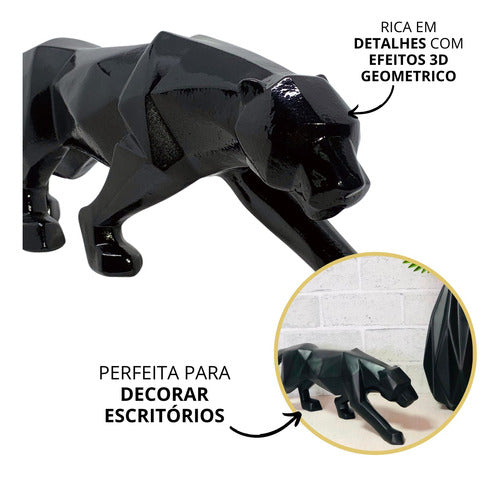 Pantera Negra Estatua Decoraçao Leopardo Escultura Premium - Salanas® - Salanas