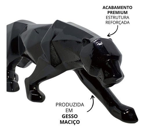 Pantera Negra Estatua Decoraçao Leopardo Escultura Premium - Salanas® - Salanas