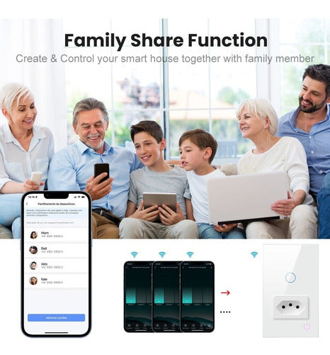 Interruptor Wifi 1 Botão + Tomada Casa Inteligente Voz Alexa - Salanas® - Salanas