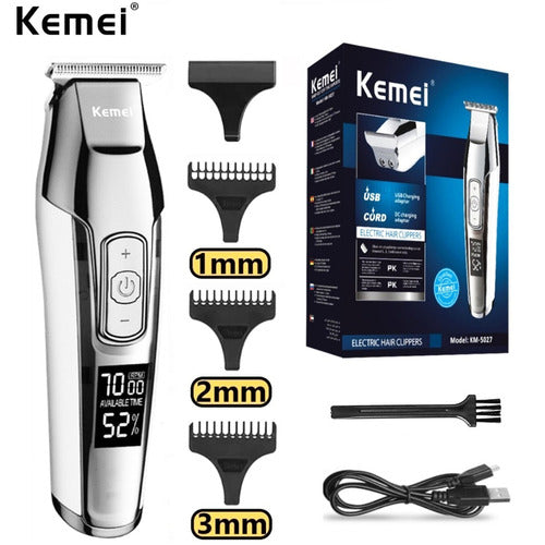 Aparador de pelo Kemei KM-5027 prata 100V/240V - Salanas® - Salanas