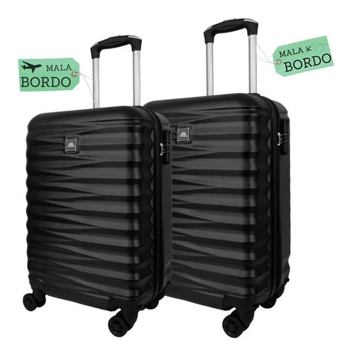 Kit Conjunto 2 Malas Viagem Bordo Rodas Dupla Fibra - Salanas® - Salanas