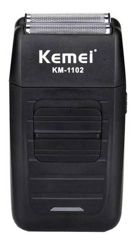 Barbeador Kemei KM-1102 preto 110V/240V - Salanas® - Salanas