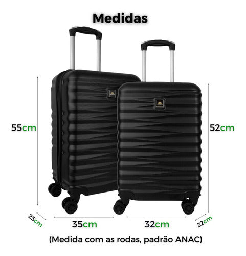 Kit Conjunto 2 Malas Viagem Bordo Rodas Dupla Fibra - Salanas® - Salanas