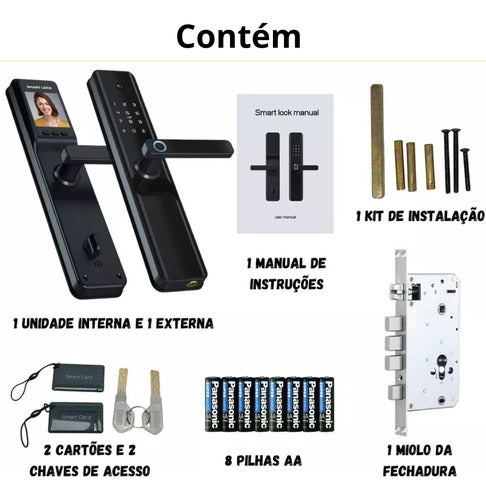 Fechadura Inteligente Com Camera Biométrica Wifi Touch - Salanas® - Salanas