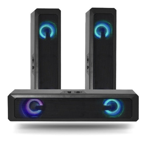 Caixa Caixinha De Som Pc Gamer Soundbar Led Tv Note Usb P2 - Salanas® - Salanas