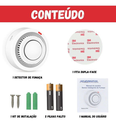 Detector Inteligente De Fumaça Wifi Alarme Sonoro Incendio - Salanas® - Salanas