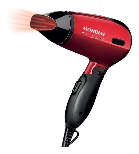 Secador de cabelo Mondial Max Travel SC-10 vermelho e preto 110V/220V - Salanas® - Salanas