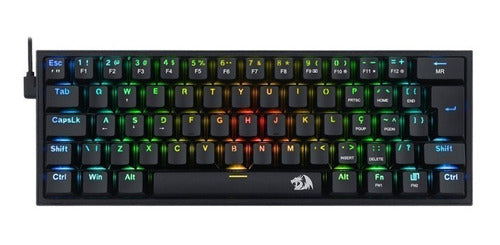 Teclado gamer Redragon Fizz K617 QWERTY Redragon Brown RGB - Salanas® - Salanas