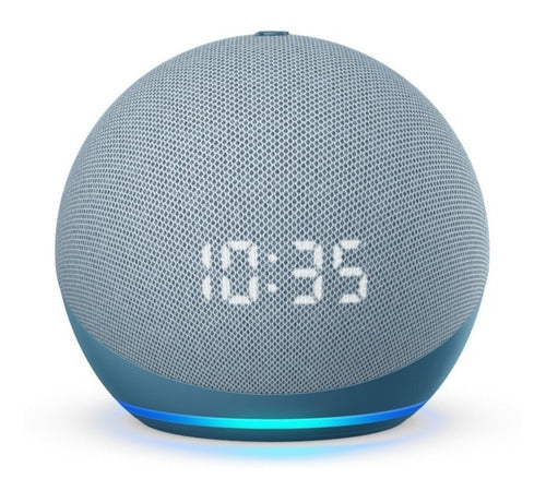 Amazon Echo Dot 4th Gen with clock com assistente virtual Alexa, display integrado twilight blue 110V/240V - Salanas® - Salanas