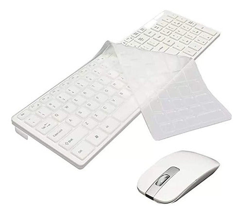 Kit Teclado E Mouse Sem Fio Wireless 2.4g + Capa Anti Poeira - Salanas® - Salanas