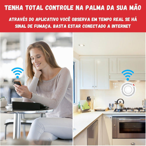 Detector Inteligente De Fumaça Wifi Alarme Sonoro Incendio - Salanas® - Salanas