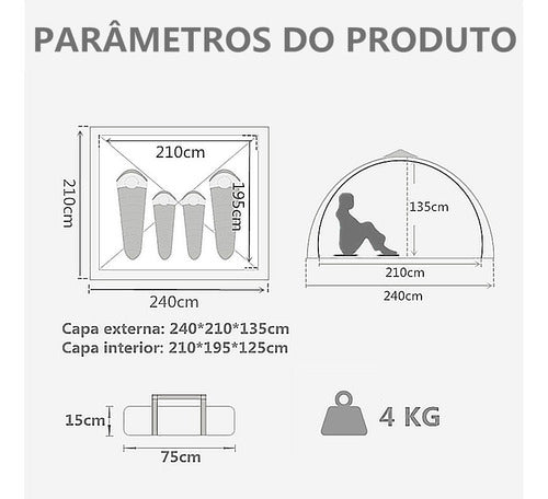 Barraca Camping De 4/5 Pessoas À Prova D'água Dois Andares - Salanas® - Salanas