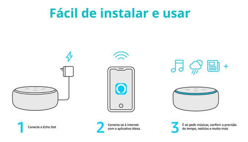 Amazon Echo Dot 3rd Gen com assistente virtual Alexa carvão 110V/240V - Salanas® - Salanas