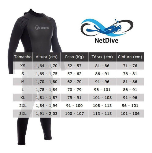 Roupa Long John 3 Mm Fun Dive - Mergulho Pesca Caiaque Surf - Salanas® - Salanas