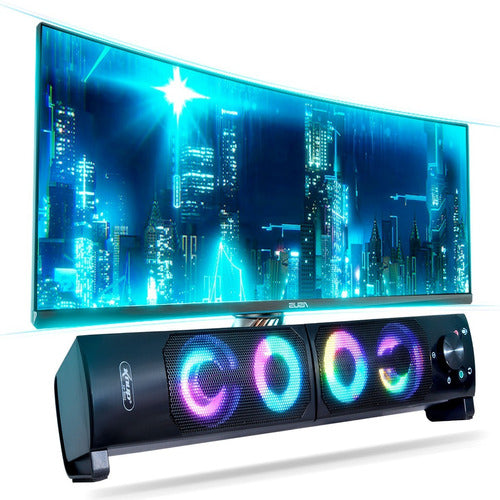 Caixa Som Gamer Soundbar Led Rgb Note Pc Note Xbox Tv P2 Usb - Salanas® - Salanas