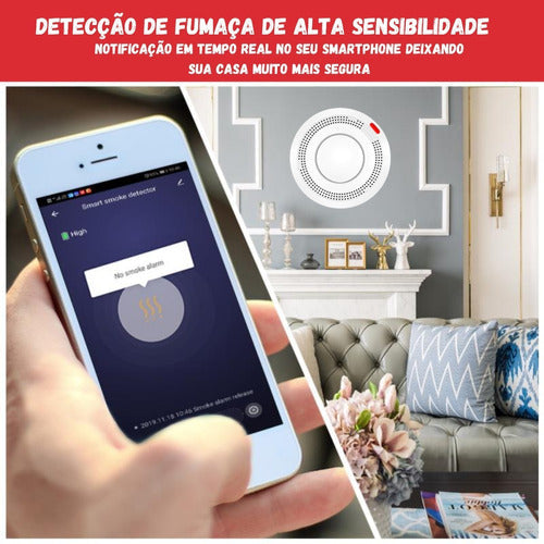 Detector Inteligente De Fumaça Wifi Alarme Sonoro Incendio - Salanas® - Salanas