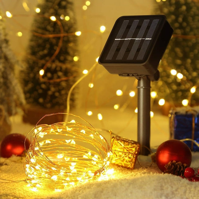 Pisca Pisca Natal Solar com 8 Modos de Iluminação - Tazzi