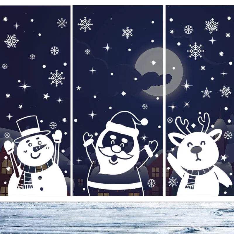 Conjunto Adesivos Decoração de Natal para Janelas 3 Peças