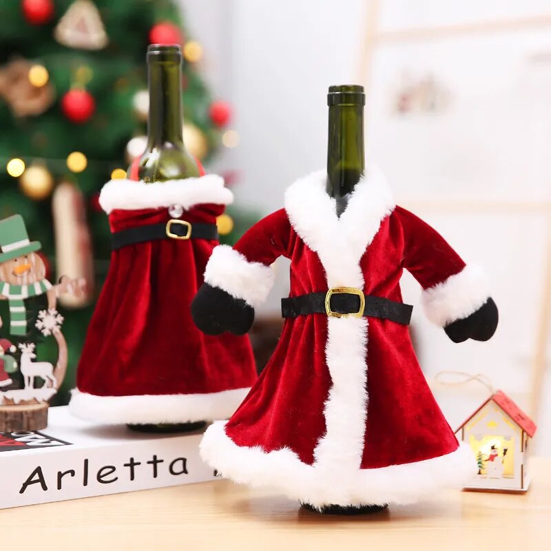 Capa de Vinho Presente Decoração de Natal 2 Peças