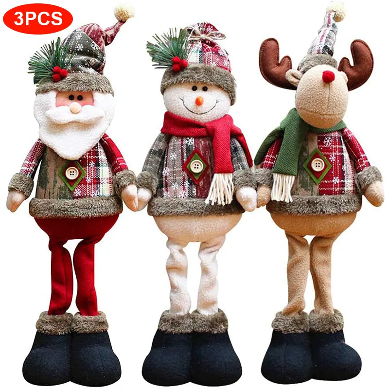 Bonecos Papai Noel Boneco de Neve e Rena Decoração de Natal