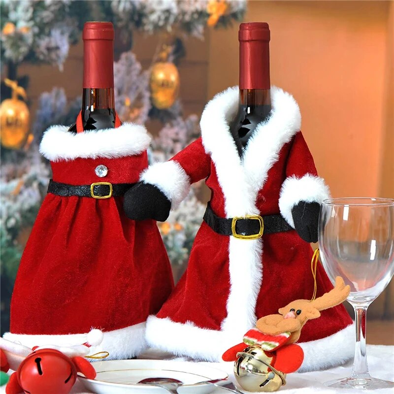 Capa de Vinho Presente Decoração de Natal 2 Peças