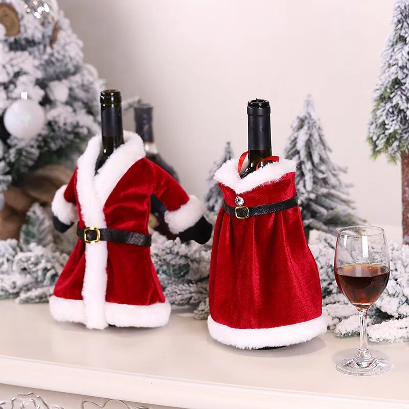 Capa de Vinho Presente Decoração de Natal 2 Peças