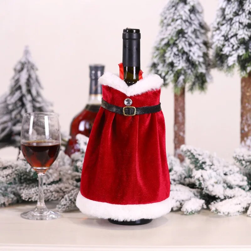 Capa de Vinho Presente Decoração de Natal 2 Peças